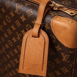 Louis Vuitton LV Vachetta Leather Tan Luggage Name Bag Tag Suitcase Authentic
